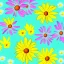 Placeholder: adorable illustration of bunch of daisies, digital illustration, pastel colors, plain yellow background