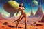 Placeholder: Sci-fi pin-up girl on an alien planet, John Carter of Mars