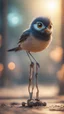 Placeholder: bird walking on stilts, getting hit by electric arc, with big disturbed eyes,bokeh like f/0.8, tilt-shift lens 8k, high detail, smooth render, down-light, unreal engine, prize winning