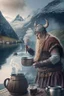 Placeholder: viking making tea in switzerland