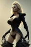 Placeholder: Pamela Anderson as evil queen in black leather, leather, busty, cleavage, angry, stern look. character design by cory loftis, fenghua zhong, ryohei hase, ismail inceoglu and ruan jia. unreal engine 5, artistic lighting, highly detailed, photorealistic, fantasy