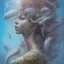 Placeholder: sango fantasy, fantasy magic, intricate, sharp focus, illustration, highly detailed, digital painting, concept art, matte, artgerm and paul lewin and kehinde wiley, masterpiece sexy lips Hawaiian afro hair lady body mermaid lionfish head blue space lady beach sea under water mermaid seaweed