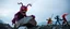 Placeholder: horrible space mother Ghoul monster masked as a rock, scaring the knitted heroes