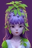 Placeholder: Cute purple blob avatar with a leafy plant on top of her head
