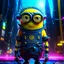 Placeholder: "Generate an edgy and inventive artwork reimagining the 'Minions' from 'Despicable Me' as tech-savvy hackers. Infuse them with a cyberpunk aesthetic, outfitting them with futuristic attire and high-tech gadgets. Place them in a neon-lit, bustling metropolis filled with digital interfaces and holographic displays. Convey a sense of unity and purpose as they work together in this cybernetic world, showcasing their newfound proficiency in hacking and digital mischief." add a big menonite beard