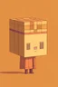 Placeholder: pixel, high quality, HD photo, illustrated girl with old brown box head,