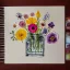 Placeholder: delicate arrangement of pressed flowers, beautiful composition, aesthetic layout, wildflowers, watercolor