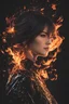 Placeholder: abstract anime, portrait of woman, burning edges, Sony Alpha, a7R IV, 35mm, f/2.8 GM, black background