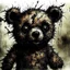 Placeholder: teddy bear dystopia, horror art, surreal, gritty ink illustration