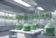 Placeholder: Side view, concept art, readiactive chemistry laboratory, green enviroment,lot detailed