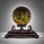 Placeholder: large, ornate, fog-filled crystal ball on bronze stand on embroidered red tablecloth, flickering light, 8k resolution, high-quality, fine-detail, intricate, digital art, detailed matte, volumetric lighting, illustration, octane render, George Grie, Ben Goossens, Igor Morski, brian froud, howard lyon, selina french, anna dittmann