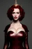 Placeholder: christina hendricks as evil queen in burgundy leather gown , angry, stern look, volumetric lighting, particales,highly detailed,cinematic, deep colours,8