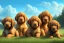 Placeholder: digital gouache matte painting, volumetric nature environment, organic, (( cute ( irish setter puppies and golden retriever puppies ) playing together )), close-up portrait, elegant, intricate, realistic shaded volumetric lighting, volumetric clouds, concept art, detailed eyes, illustration, 8k, uhd, hires, backlight, centered camera view, vitality colors, ambient occlusion, sunlight caustics, design and art by sam curry