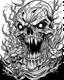 Placeholder: create a 2d black outline, "scary psycho monster death killer deformation on face and psycho smile and corrupted thorn coloring book for adults", coloring page, low details design, black contour, coloring page design, coloring page for adults,horror background, black contour and white space beetween contour, same contour,sketch style, horror style, creepy style, minimalist, halloween background,simple