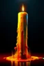 Placeholder: A tall wax candle melting on an unseen surface, digital art, fantasy