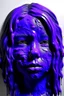 Placeholder: Purple girl face with rubber effect in all face with black melting rubber effect hair