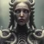 Placeholder: A viking girl as a liquid fluid, hr giger, scary, steam punk, realistic, made in octane, cinematic, ultra-realistic, extremely detailed octane rendering, 8K, VRAY Super Real ar 2:3, dof photorealistic futuristic 50mm lens hard lighting dark gray tintype photograph, realistic lighting, sepia color