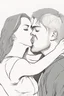 Placeholder: create bookcover. Young Polish woman passionately kisses Italian guy. His wife is kissing the gils' neck