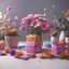 Placeholder: Activities and games with students, flowers, gifts,3D,8K,BLENDER