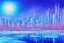 Placeholder: Futuristic city, frozen lake, impressionism painting