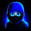 Placeholder: Epic blue cartoon profile picture for my youtube channel in a black void with hoodie