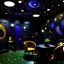 Placeholder: A purplish black space with ESP stars painted by Paul Gauguin
