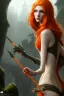 Placeholder: painting of a tall elven young woman with short light orange hair and freckles on the cheak bones and tall body of a topmodel light clothes, long shot, ultra realistic, concept art, intricate details, eerie, highly detailed, photorealistic, octane render, 8 k, unreal engine. art by artgerm and greg rutkowski and charlie bowater and magali villeneuve and alphonse mucha