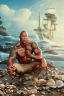 Placeholder: dwayne the rock johnson selling sea shells down by the sea shore