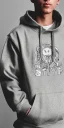 Placeholder: Man wearing stussy hoodie