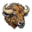 Placeholder: angled view of the head of a Canadian bull bison buffalo, sports mascot style