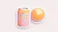 Placeholder: 90s sticker of a fizzy orange soda can on a white background, pastel, lofi, cute, aesthetic