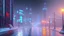 Placeholder: Space cyberpunk city, winter, impressionism painting