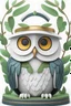 Placeholder: logo design, bunchy, 3d lighting, white owl accounting, highly detailed face, cut off, symmetrical, friendly, minimal, round, simple, cute