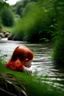 Placeholder: caperucita roja asomándose al río