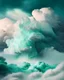 Placeholder: Phantasy landscape with dramatic cloud in sea foam color