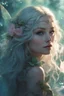 Placeholder: Pink flower crown,Pointed elven ears,Blonde hair ,Pink dress,Sparkling fairy wings,Very long golden hair,Fairy crown,pointed ears,elven ears,fairy wings,water lilies,sparkling,glittering,flowers,blossoms,golden crown,light pink dress