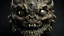 Placeholder: A grotesque mask adorned with sharp teeth and bulging eyes, rendered in a hyper-realistic style with intricate details and textures.