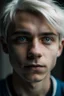 Placeholder: young male with blue eyes and white hair