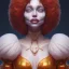 Placeholder: Ultra detailed very beautiful smileing clown girl,beautiful real skin, red nose, symmetrical, ultra detailed curl hair, soft lighting, ultra detailed face, concept art, digital painting, octane render, art by artstation