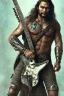 Placeholder: Jason Momoa like a cyborg,playing guitar