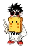 Placeholder: toast cartoon character cypher punk japanese style in the style of warhol