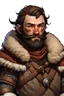 Placeholder: Dungeons and Dragons human barbarian with mutton chops, a stern look, and wearing winter clothes.