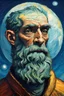 Placeholder: portrait of the atlas from no man's sky by van gogh