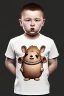 Placeholder: Fat little brat of a kid. With tight fitting t-shirt