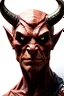 Placeholder: A demon's face with no features, just horns and prominent cheekbones.