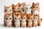 Placeholder: Cute happy cats Figures in wood lively over white background