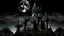 Placeholder: A black shadowy castle with moons painted by Antoni Gaudi