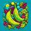 Placeholder: banana, Colorful Holiday T-Shirt Design, Groovy Winter