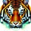 Placeholder: portrait of a tiger face, green