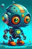 Placeholder: Cute little robot with helpful futuristic features for media and information literacy digital art style please look likes it is make on ibis paint